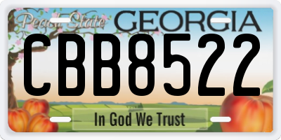 GA license plate CBB8522