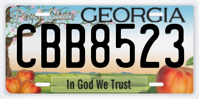 GA license plate CBB8523