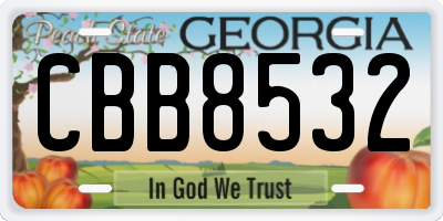 GA license plate CBB8532