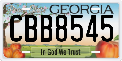 GA license plate CBB8545