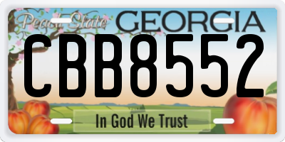 GA license plate CBB8552