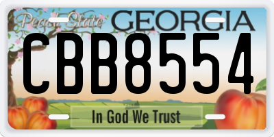 GA license plate CBB8554