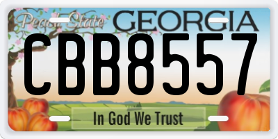 GA license plate CBB8557