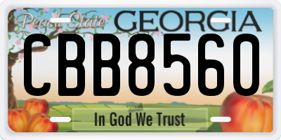 GA license plate CBB8560