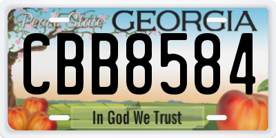 GA license plate CBB8584