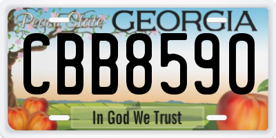 GA license plate CBB8590