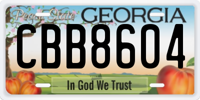 GA license plate CBB8604