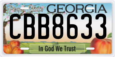 GA license plate CBB8633