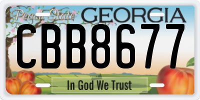 GA license plate CBB8677