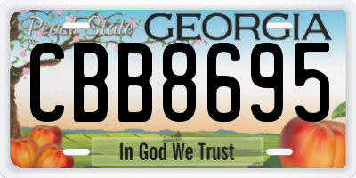 GA license plate CBB8695