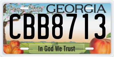 GA license plate CBB8713