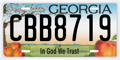 GA license plate CBB8719