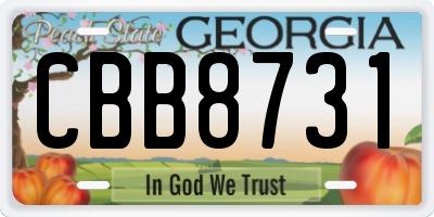 GA license plate CBB8731