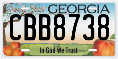 GA license plate CBB8738