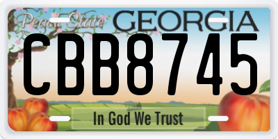 GA license plate CBB8745