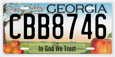 GA license plate CBB8746