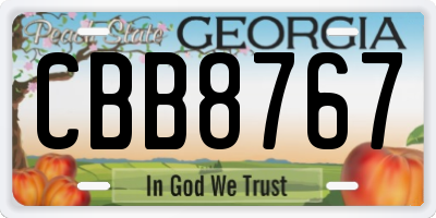 GA license plate CBB8767