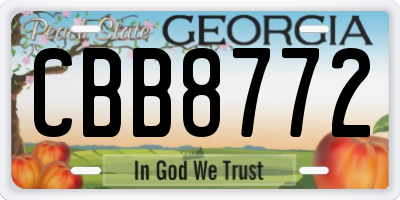 GA license plate CBB8772