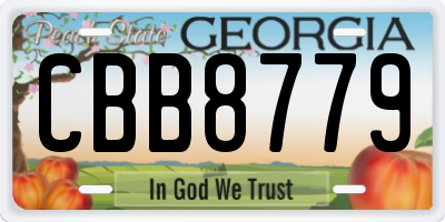 GA license plate CBB8779
