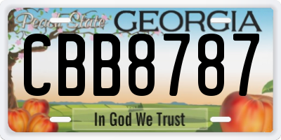 GA license plate CBB8787