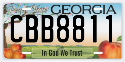 GA license plate CBB8811