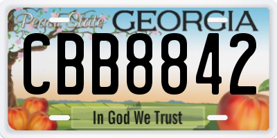GA license plate CBB8842