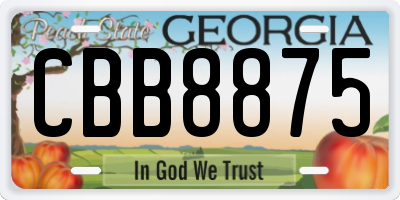 GA license plate CBB8875