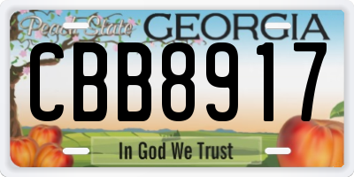 GA license plate CBB8917
