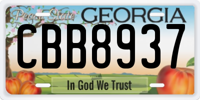 GA license plate CBB8937