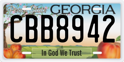 GA license plate CBB8942