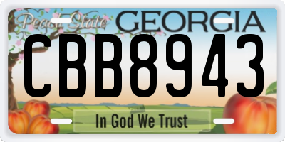 GA license plate CBB8943