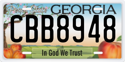 GA license plate CBB8948