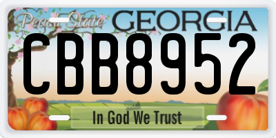 GA license plate CBB8952