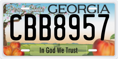 GA license plate CBB8957