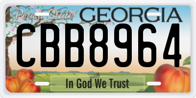 GA license plate CBB8964