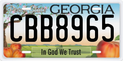 GA license plate CBB8965