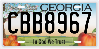 GA license plate CBB8967