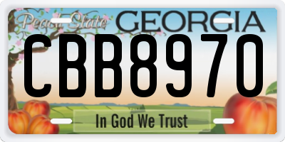 GA license plate CBB8970