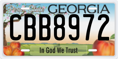 GA license plate CBB8972