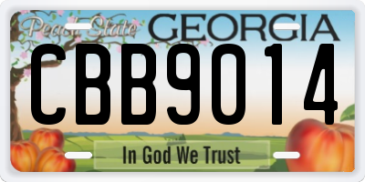 GA license plate CBB9014
