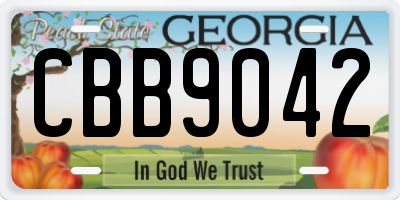 GA license plate CBB9042