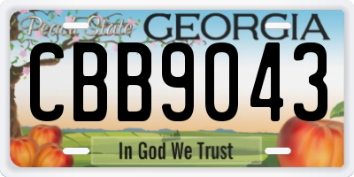 GA license plate CBB9043