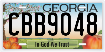 GA license plate CBB9048