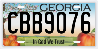 GA license plate CBB9076