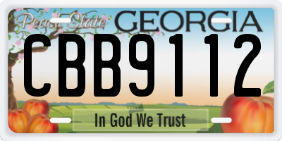 GA license plate CBB9112