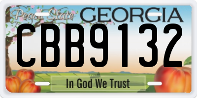 GA license plate CBB9132