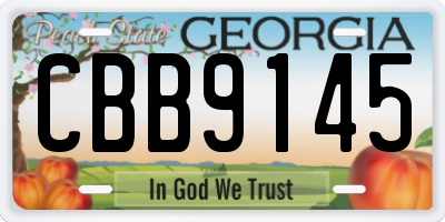 GA license plate CBB9145