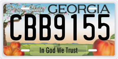 GA license plate CBB9155