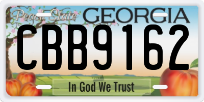 GA license plate CBB9162