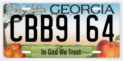 GA license plate CBB9164